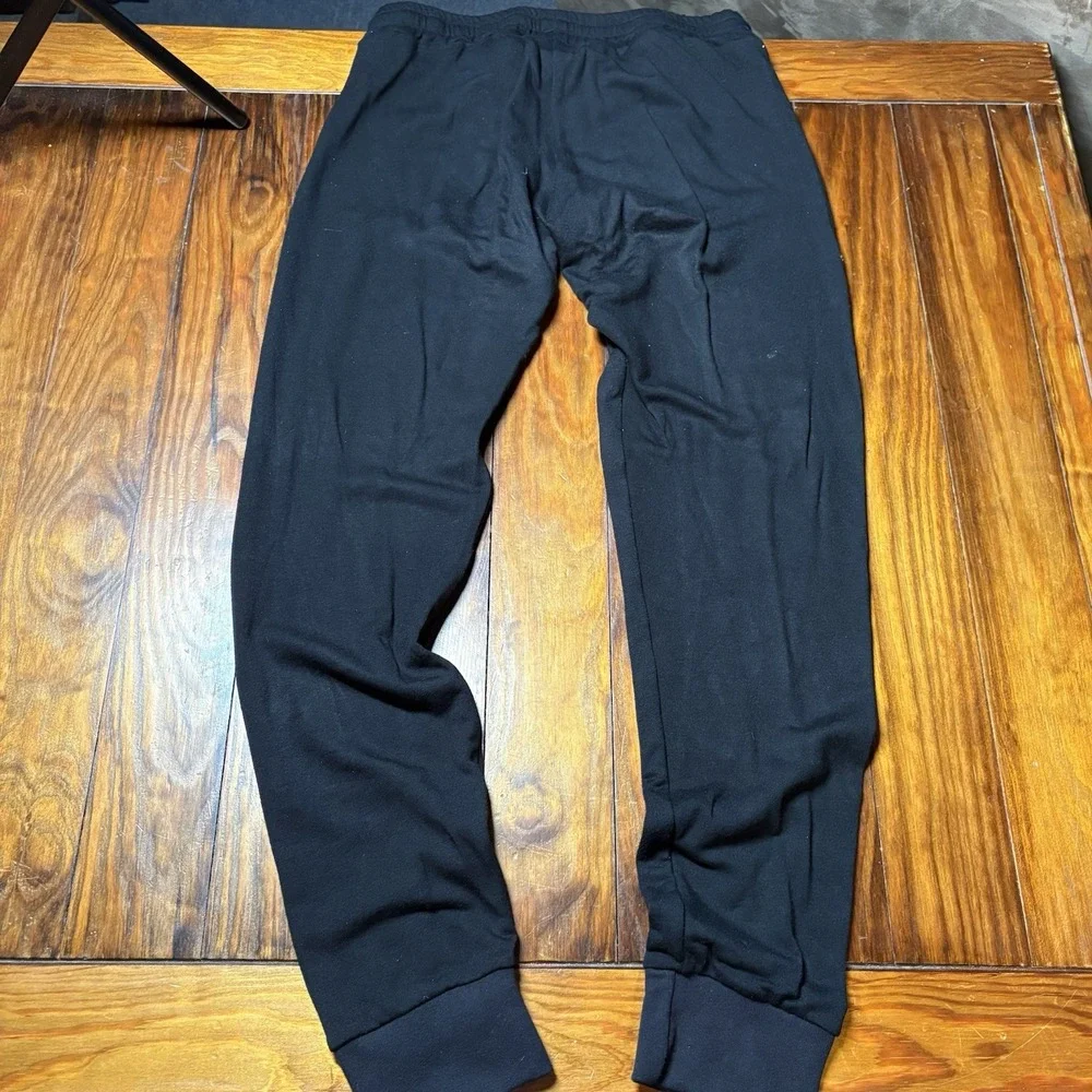 Lauren Moshi Black Evil Eye Lips Crystal Crop Sweatpants Sz S A1039